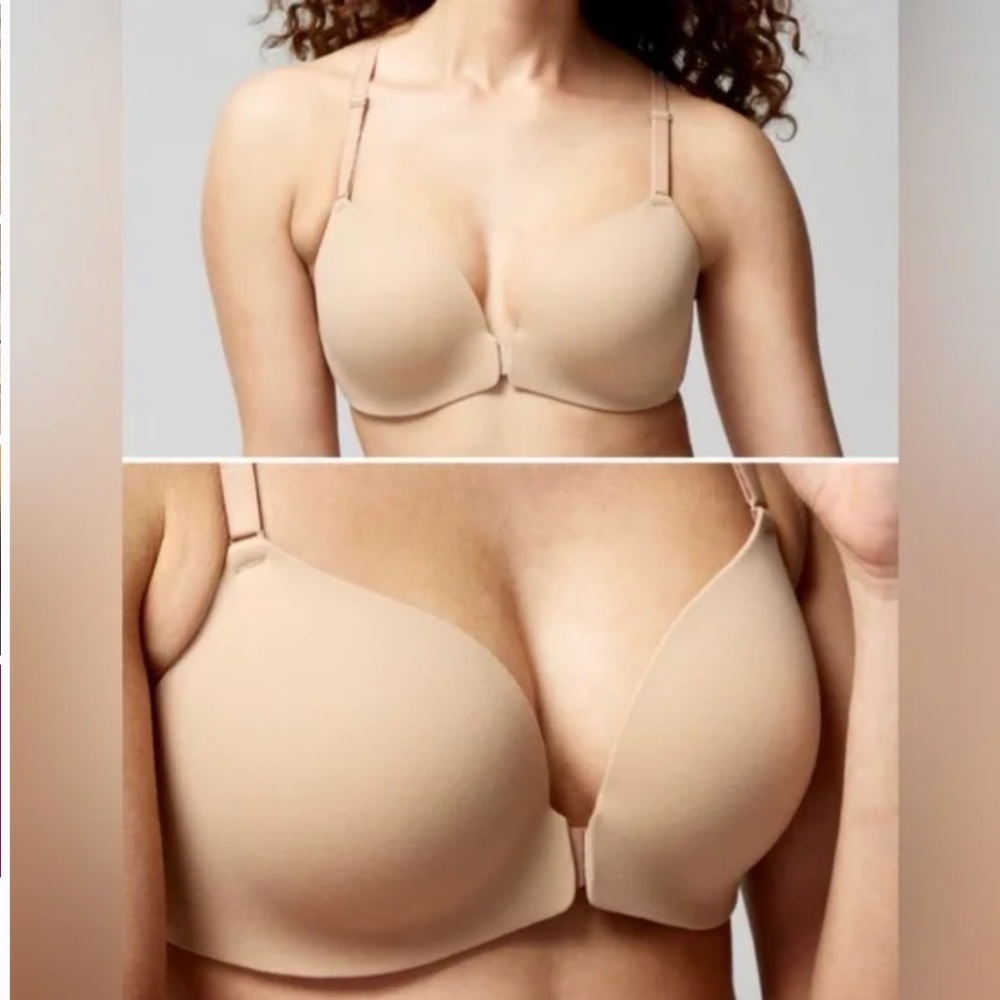 38 B Soma Enbliss Luxe Front Close Lace Back Bra Black